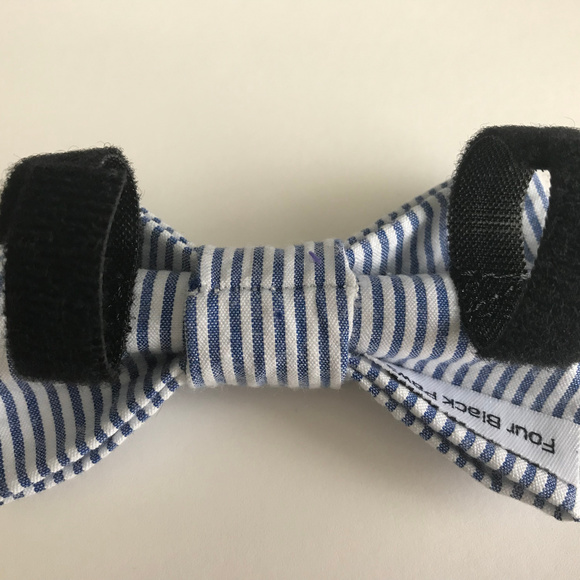 Dog/Cat Bow Tie Blue/White Stripe Velcro - Picture 3 of 4
